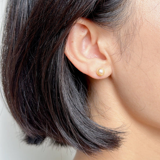 Akoya Earrings in 18K Yellow Gold, 6.5-7mm