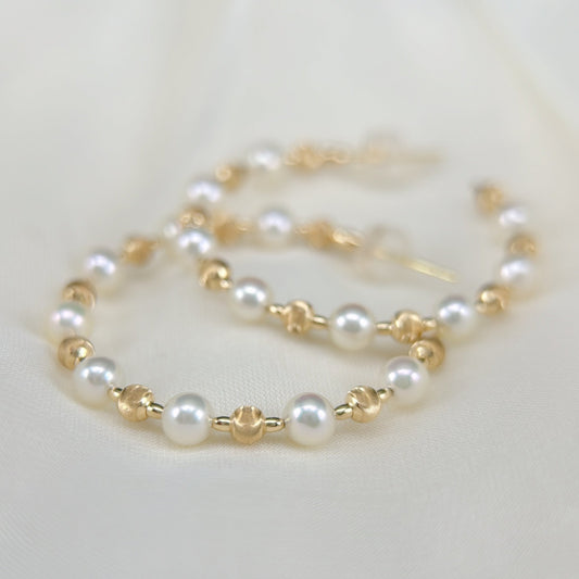 Akoya Pearl Earrings in 18K Yellow Gold, 4-4.5mm