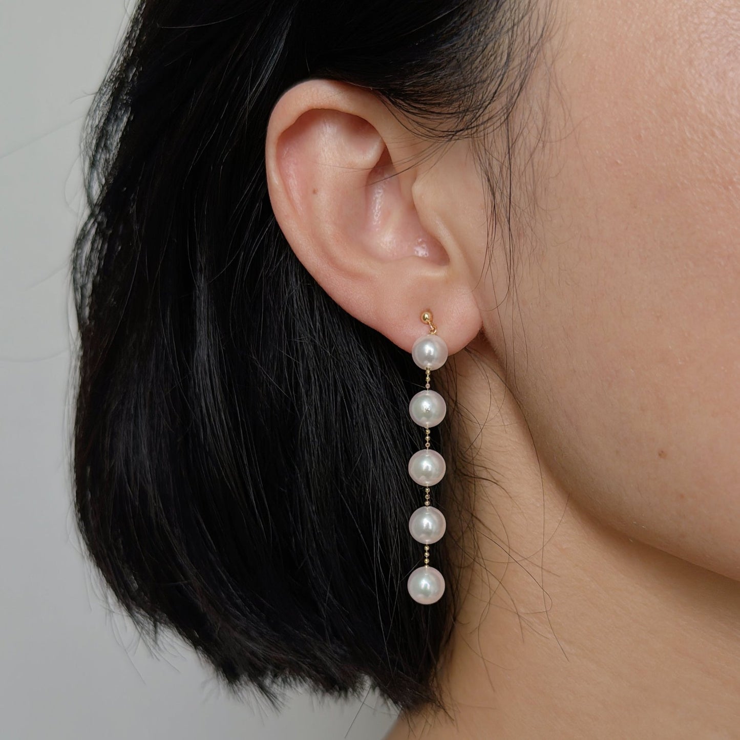 Akoya Pearl Earrings in 18K Yellow Gold, 7-7.5mm