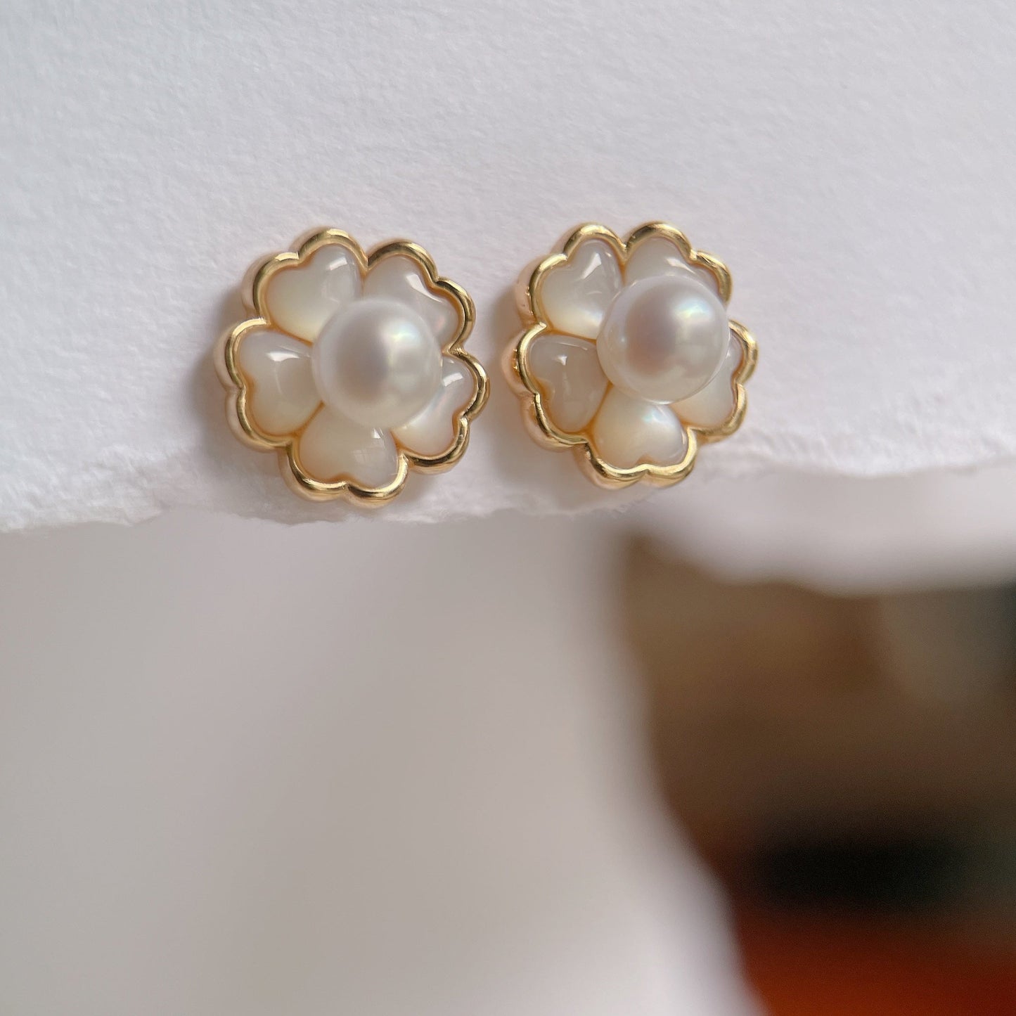 Yellow Gold Plated Sterling Silver Freshwater Pearl Detachable Earrings, ER44