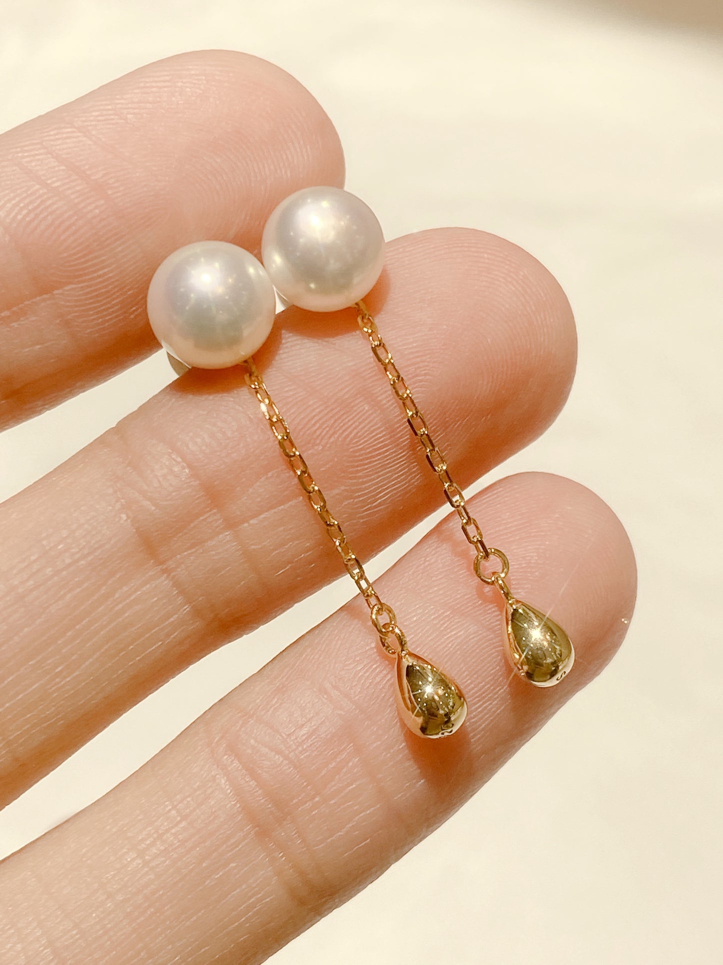 Yellow Gold Plated Sterling Silver Freshwater Pearl Detachable Earrings, ER1