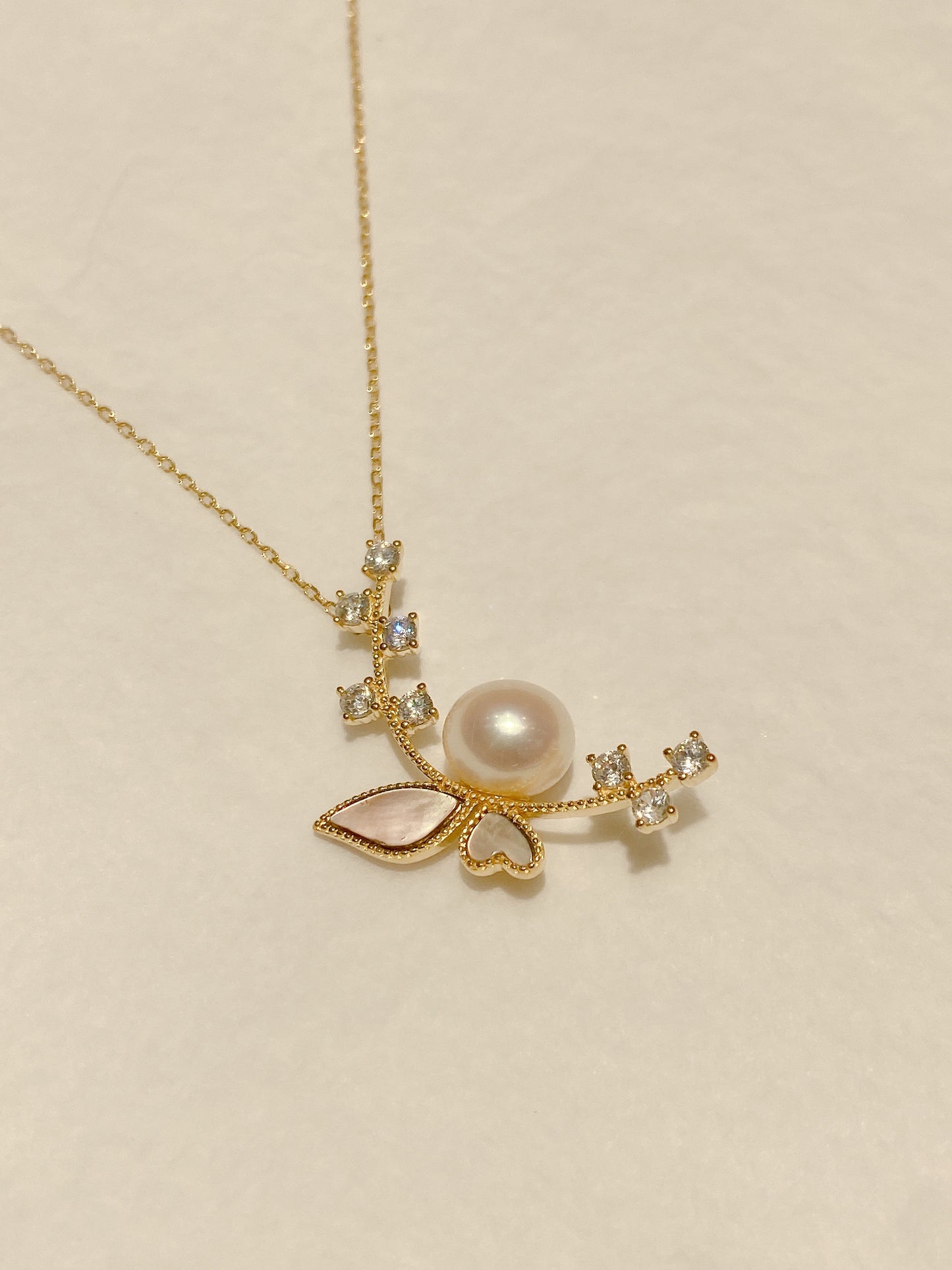 Yellow Gold Plated Sterling Silver Freshwater Pearl Necklace, NL4, NL5