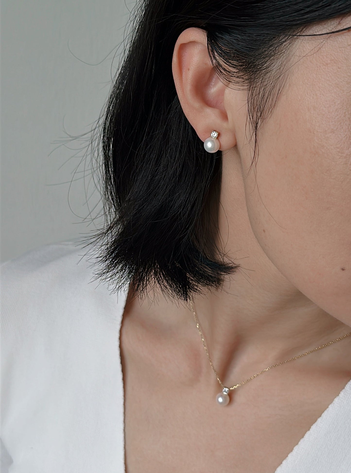 Yellow Gold Plated Sterling Silver Freshwater Pearl Necklace, NL2