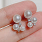 Akoya Pearl Earrings in 18K White Gold with Diamond, d0.15ct,4.5-7mm