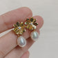 Yellow Gold Plated Sterling Silver Freshwater Pearl Detachable Earrings, ER52