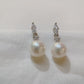 White Gold Plated Sterling Silver Freshwater Pearl Earrings, ER54
