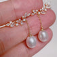 Yellow Gold Plated Sterling Silver Freshwater Pearl Earrings, ER68