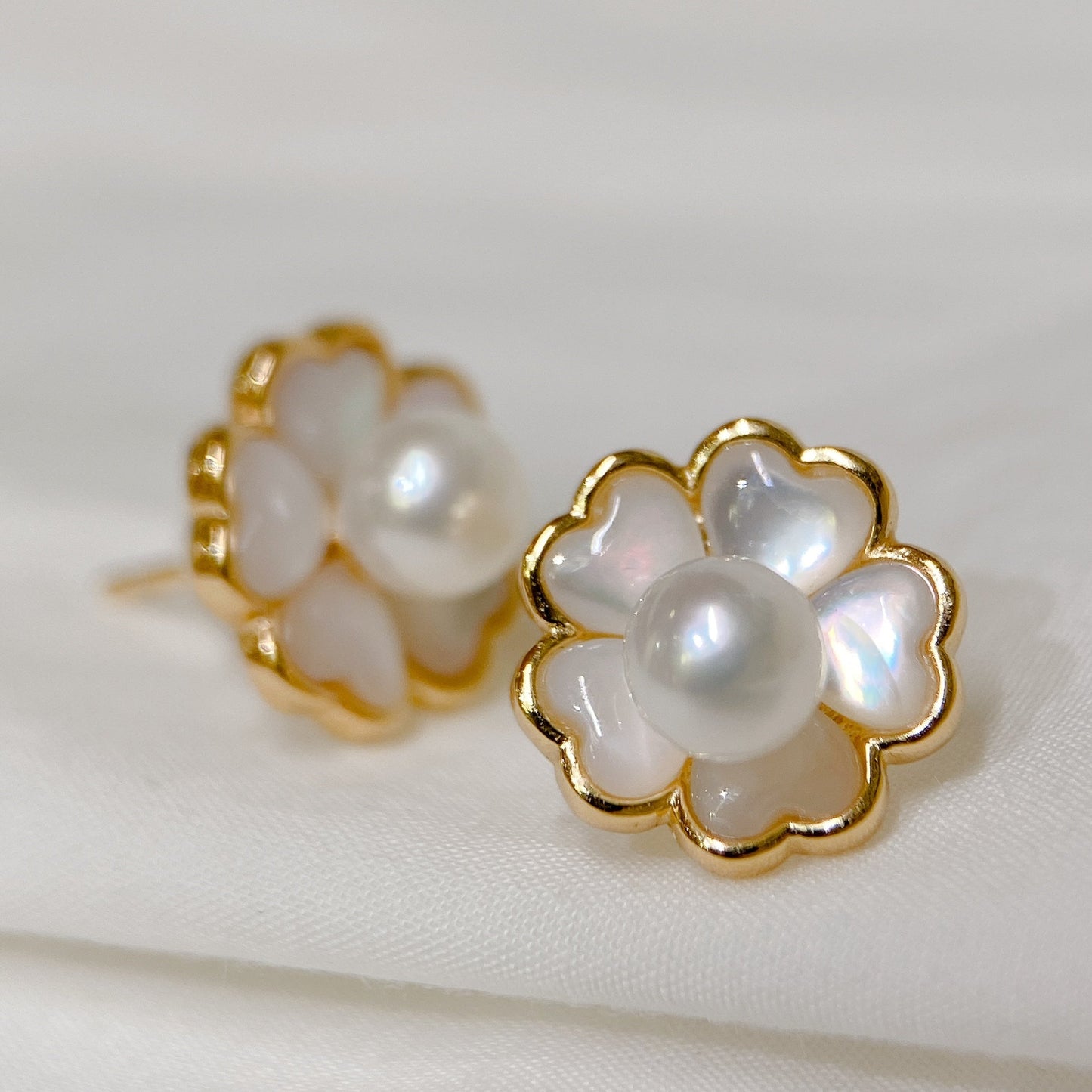 Yellow Gold Plated Sterling Silver Freshwater Pearl Detachable Earrings, ER44