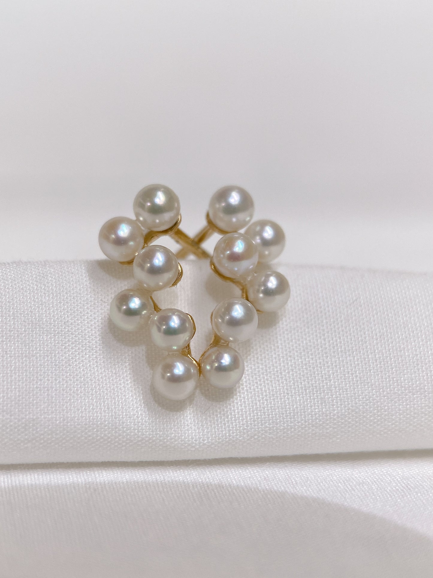 Grape Shape Akoya Pearl Earrings in 18K Yellow Gold,3-3.5mm