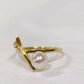 Akoya Pearl Ring in 18K Yellow Gold with Diamond, d0.03ct,6-6.5mm