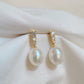 Yellow Gold Plated Sterling Silver Freshwater Pearl Earrings, ER18