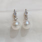 White Gold Plated Sterling Silver Freshwater Pearl Earrings, ER54