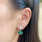 Yellow Gold Plated Sterling Silver Freshwater Pearl Earrings with Malachite, ER27