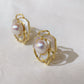 Yellow Gold Plated Sterling Silver Freshwater Pearl Earrings with Mother of Pearl, ER15