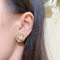Yellow Gold Plated Sterling Silver Freshwater Pearl Earrings with Mother of Pearl, ER15