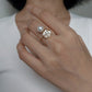 Yellow Gold Plated Sterling Silver Freshwater Pearl Ring with Mother of Pearl, R3