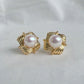 Yellow Gold Plated Sterling Silver Freshwater Pearl Earrings, ER6