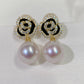 Yellow Gold Plated Sterling Silver Freshwater Pearl Earrings, ER55