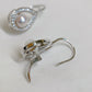 White Gold Plated Sterling Silver Freshwater Pearl Earrings, ER7