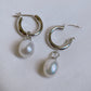 White Gold Plated Sterling Silver Freshwater Pearl Detachable Earrings, ER59