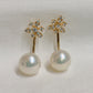Yellow Gold Plated Sterling Silver Freshwater Pearl Detachable Earrings, ER11
