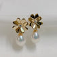 Yellow Gold Plated Sterling Silver Freshwater Pearl Detachable Earrings, ER52