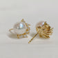Yellow Gold Plated Sterling Silver Freshwater Pearl Earrings, ER65