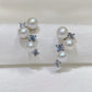 White Gold Plated Sterling Silver Freshwater Pearl Earrings, ER64