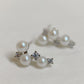 White Gold Plated Sterling Silver Freshwater Pearl Earrings, ER64