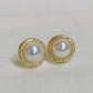 Yellow Gold Plated Sterling Silver Freshwater Pearl Earrings, ER4