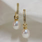 Yellow Gold Plated Sterling Silver Freshwater Pearl Detachable Earrings, ER12