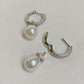 White Gold Plated Sterling Silver Freshwater Pearl Earrings, ER42
