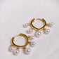 Akoya Hoop Earrings in 18K Yellow Gold 3-4.5mm