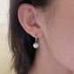 Akoya Pearl Hoop Earrings in 18k White Gold with Diamond, d0.06ct,9-9.5mm