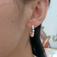 Akoya Pearl Hoop Earrings in 18K Yellow Gold 3.5-4mm