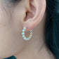 Akoya Pearl Hoop Earrings in 18K Yellow Gold 3.5-4mm