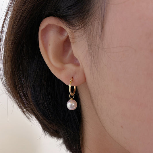 Akoya Pearl Earrings in 18K Yellow Gold 8-8.5mm