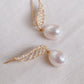 Yellow Gold Plated Sterling Silver Freshwater Pearl Earrings, ER69
