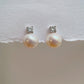 White Gold Plated Sterling Silver Freshwater Pearl Earrings, ER58