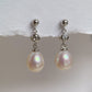 White Gold Plated Sterling Silver Freshwater Pearl Earrings, ER61