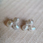 White Gold Plated Sterling Silver Freshwater Keshi Pearl Earrings, ER39