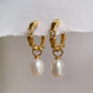Yellow Gold Plated Sterling Silver Freshwater Pearl Earrings, ER62