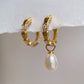 Yellow Gold Plated Sterling Silver Freshwater Pearl Earrings, ER62