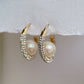 Yellow Gold Plated Sterling Silver Freshwater Pearl Earrings, ER32