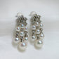 Akoya Pearl Earrings in 18K White Gold with Diamond 3-5.5mm,d0.42ct
