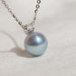 Blue Akoya Pearl Pendant in 18K White Gold with Diamond, d0.05ct,8-8.5mm