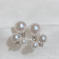Akoya Pearl Earrings in 18K White Gold with Diamond, d0.15ct,4.5-7mm