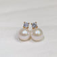 Yellow Gold Plated Sterling Silver Freshwater Pearl Earrings, ER8