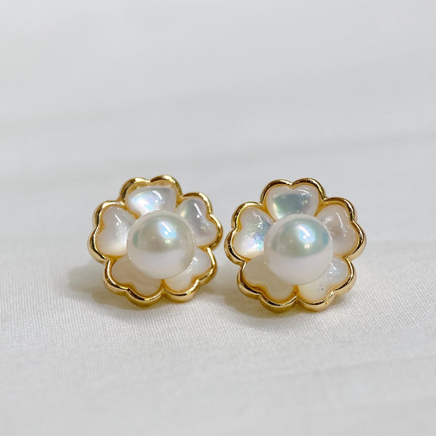 Yellow Gold Plated Sterling Silver Freshwater Pearl Detachable Earrings, ER44