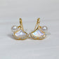Yellow Gold Plated Sterling Silver Freshwater Pearl Earrings with Mother of Pearl, ER51